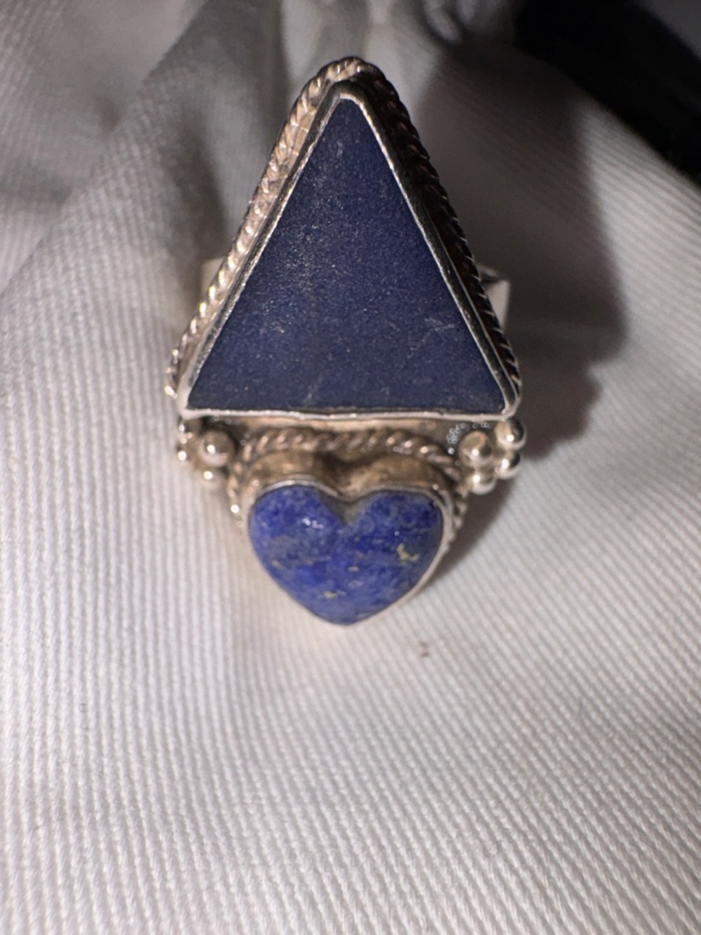 Silver and Blue Stone Women's Ring